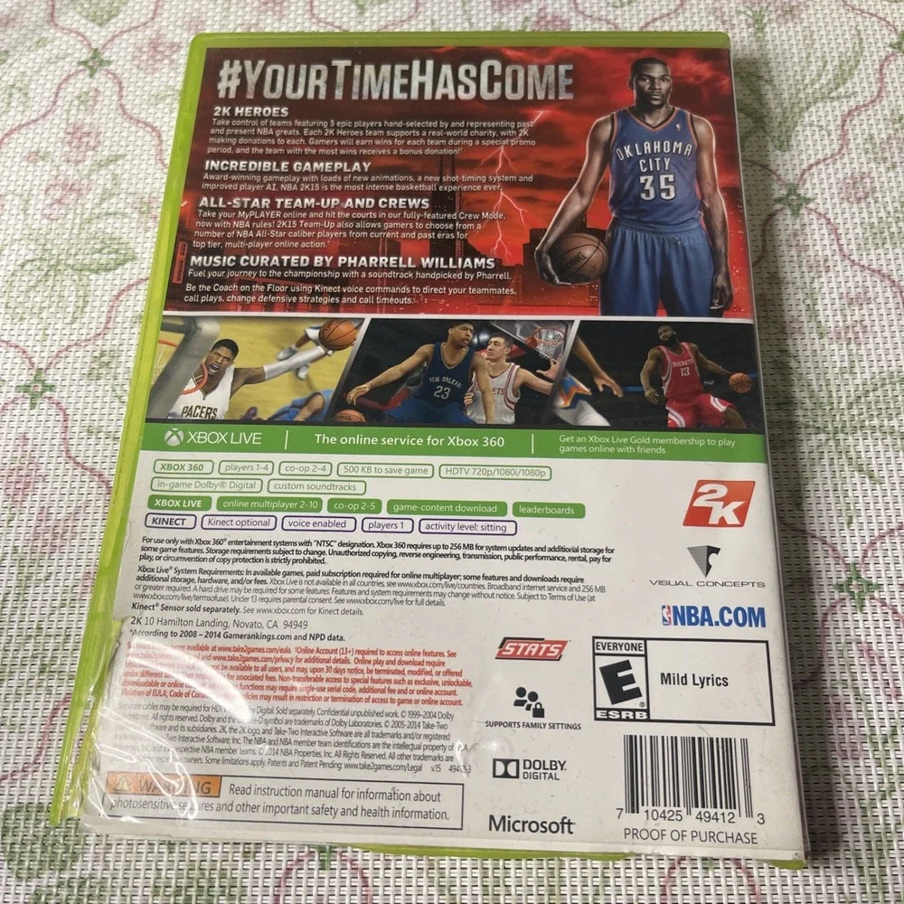NBA 2K15 Xbox 360 Video Game Complete w/ Manual Untested